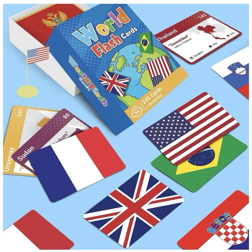 World Flags Flashcards, 245+ Country & Map Geography Game | Educational Games fo
